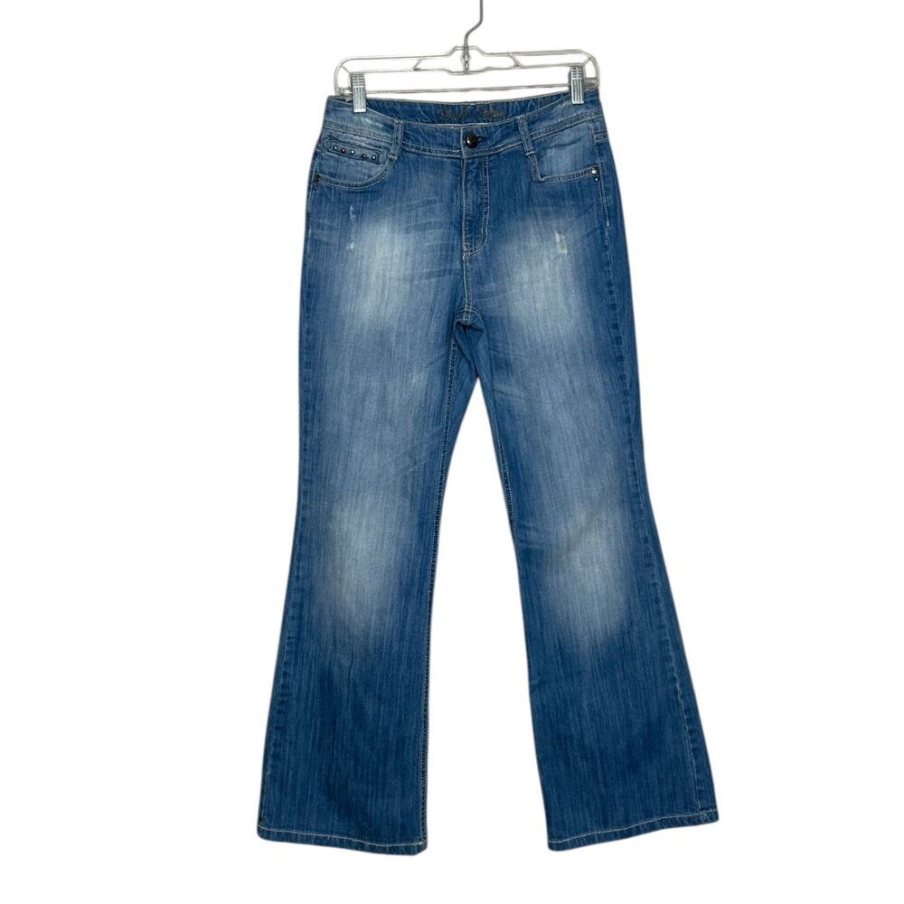 Code Bleu jeans semi distressed flare jeans size 6